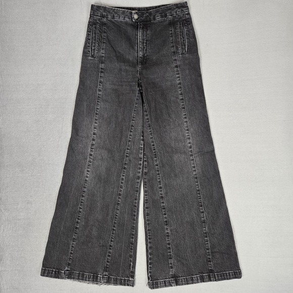 Pilcro Denim - Anthropologie Pilcro The Skipper Jeans Women 29 Black High Rise Wide Leg Stretch